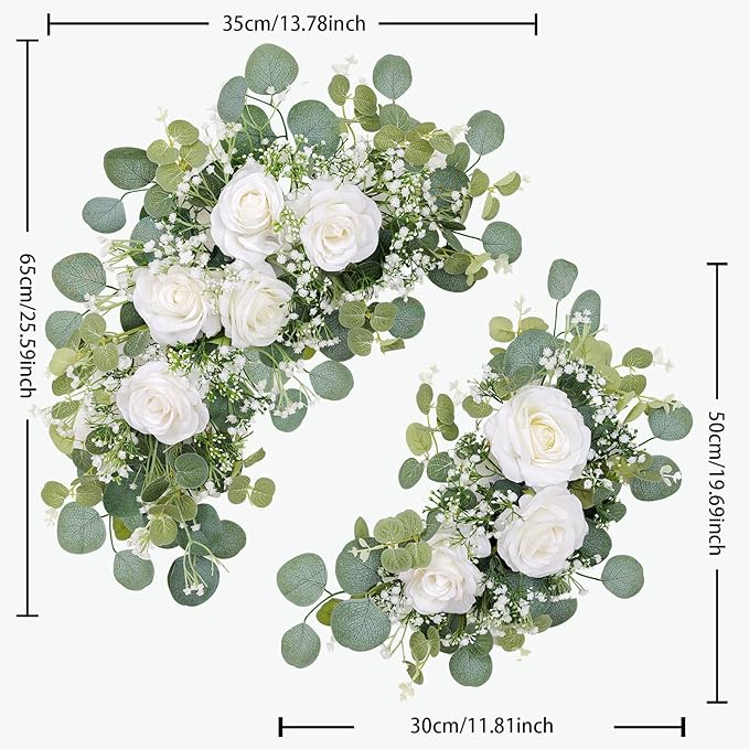Pack of 2 Wedding Arch, Artificial Flowers, Wedding Decor，Flower Garland Be Suited to Banquet, Party, Reception Entrance Welcome Sign and Background Decoration (Starry Sky)