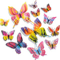 SAOROPEB 3D Butterfly Wall Decor, 72 Pcs Double Layer Butterfly Decorations for Party Decorations Locker Decor Refrigerator Decal, Reusable (Multicolor)
