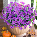 HyeFlora Artificial Flowers for Outdoor Indoor Garden Home Decoration, Faux Flower Daisy with Eucalyptus Leaves Fake Plants Greenery Boxwood Porch Patio, 12 Bundles (Purple)