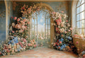 Baocicco 9x6ft Flower Wall Backdrop Photography European Style Oil Painting Floral Wedding Background Women Girls Lady Birthday Party Decorations Wedding Bridal Shower Banner Supplies Props Video