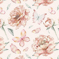 Safiyya Peel and Stick Wallpaper Floral Pink Wallpaper Pink Peony Contact Paper Removable Self Adhesive Wall Paper for Bedroom Bathroom 197''×17.3"