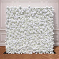 5D Silk Artificial Flower Wall Backdrop Gorgeous White Floral Panels Wedding Baby Shower Birthday Party Garden Home Decor Quick Assembly Storage