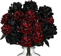 Gothic Black and Red Artificial Dahlia Flowers – Luxury Faux Bouquet for Vase Decor, Dark Aesthetic Centerpiece Arrangement for Modern Home, Living Room, Entryway & Dining Table Décor
