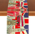 British Table Runner, Seasonal Vintage Buildings England London Culture Element Coffee Table Center Decor for Home Kitchen Dining Patio Holiday Party Table Decorations 13x72 inches