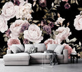 Cliouar-Peony Flowers Wall Mural - Purple Flower Wallpaper, Rose Mural Peel and Stick 90" x 67"