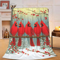 Cardinal Throw Blanket Red Bird Blanket Cardinal Soft Cozy Fleece Fuzzy Stuffed Plush Flannel Gifts for Girls Women Boys Kids Adults 40''x50''
