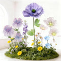 Giant Artificial Flowers 1pack Fake Flowers for Decoration, Fabric Poppy Flower for Wedding Birthday Easter Party Mother's Day Banquet Photography Props Garden Shop Window Display Decor(Purple)
