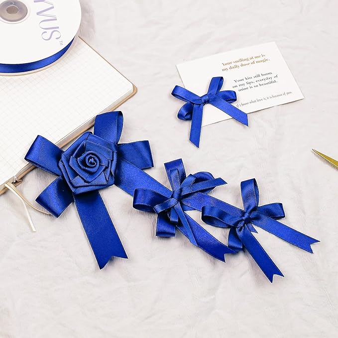 Royal Blue Satin Ribbon, Double Faced 1/4 Inch X 25 Yards Royal Blue Ribbon, Premium Satin Ribbon for Gift Wrapping, Crafts, Hair Bow Making, Sewing, Flower Bouquet, Wedding Party Decor