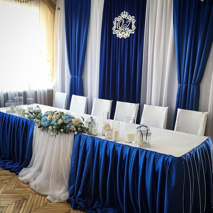 10 x 10 Feet Royal Blue Backdrop Curtain for Partie, Background Curtains for Photoshoot, Birthday, Wedding, Halloween, Thanksgiving, Christmas, New Year Party Decorations 5Ft x 10Ft, 2 Panels