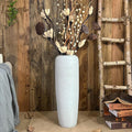 Large Rustic Ceramic Farmhouse Vase,23.6 Inch Tall Pottery Decor Floor Vases Vintage Flower Vases for Home Living Room Entryway Table Centerpiece Decor,Terracotta Vase,Wedding Gift,White