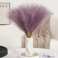 60pcs Purple Pampas Grass - 24 Inch Small Faux Pampas Grass Decor, Artificial Pompas Floral for Vase Filler, Table Centerpieces, Kitchen and House Decor (Purple)