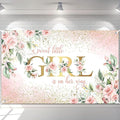 Avezano Girl Baby Shower Backdrop Pink Floral Sweet Baby Baby Shower Banner A Sweet Little Girl is on Her Way Party Decorations Banner 70.8 x 43.3 Inch