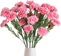 IPOPU Pink Carnations Artificial Flowers 6PCS 30 Heads Silk Carnations 27.56in Artificial Flowers with Stems for Wedding Home Table Centerpieces Floral Arrangements(Pink)