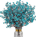 8Pcs Babys Breath Artificial Flowers Silk,Real Touch Peacock Blue Bouquets Flowers for Vase Home Office Wedding Spring Winter Indoor Outdoor Centerpiece Table Decorations