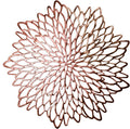 Snowkingdom 18 Pack Rose Gold Placemats Bulk Metallic Pressed Vinyl for Mother's Day Dinning Table Decoration Floral Mats Round Floral Charger Decoration for Weddings Christmas Holiday