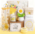 Christmas Birthday Gifts for Women, Teen Girls, Her, Unique Happy Birthday Gift Baskets for Best Friend Sister Daughter, Women Gifts Box for Girls Wife Girlfriends, 14pcs Cute Daisy Gift Set(Yellow)