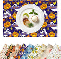 Placemats Set of 4 Halloween Waterproof Oilproof Table Mats Washable Wipeable Heat Resistant Easy to Clean for Indoor Outdoor Party Kitchen Dining Table Decoration 12 * 18in