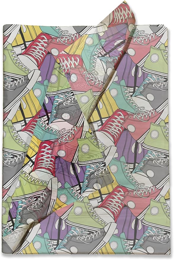 Pro Supply Global Sneakers Printed Tissue Paper for Birthday Party Gift Bags or Boxes and Wrapping - Bulk Decorative Art Tissue Paper for Packaging and Gifting | 24 Sheets 20" x 30"