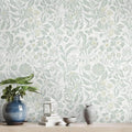 Heroad Floral Contact Paper Green Peel and Stick Wallpaper Botanical Self Adhesive Removable Stick on Wall Paper for Cabinets Drawers Waterproof Bathroom Pantry Wall Decor Vinyl Roll 17.3''x78.7''