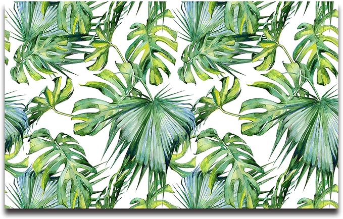 Cliouar-Wall Mural Wallpaper for Bedroom Living Room 3D Mural Monstera Tropical Plant Green Plant Banana Leaf Palm Leaf 158" x 110"(Not Self-Adhesive)