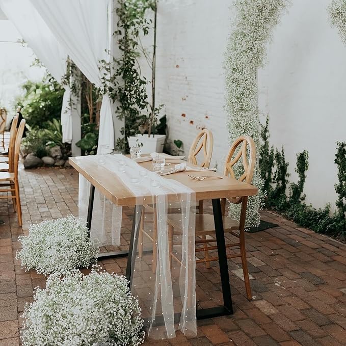 DEEMEI 30 PCS Babys Breath Artificial Flowers Fake Babys Breath Flowers Artificial Bulk White Gypsophila Bouquets Real Touch Faux Flowers for Wedding Floral Arrangement Party Home Decoration