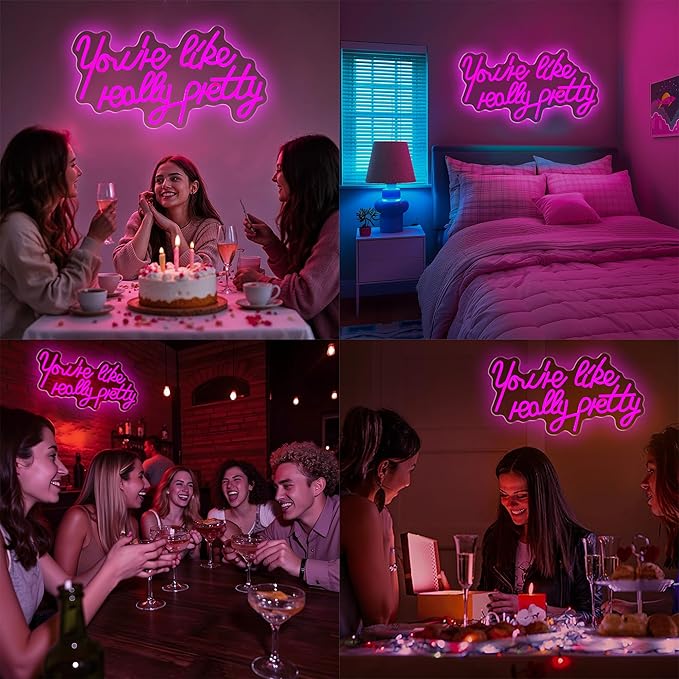 Your Like Really Pretty Neon Sign Bedroom Decor Birthday Gifts for Women Room Decor for Teen Girls Wedding Party Pink Neon Name Sign Christmas Gifts