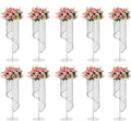 10 Pcs 31.5" Clear Acrylic Tall Flower Vases - Cylinder Pedestal Stands for The Table Centerpieces for Parties, Chandelier Crystals Decorative Flower Stand, Wedding, Celebration, Home Decoration