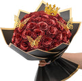 Waipfaru 36 Pcs Glitter Roses Bouquet, DIY Fake Flowers Bouquet, Artificial Red Rose Bouquet for Valentines, Mothers Day Gifts, Anniversary, Engagement, Wedding