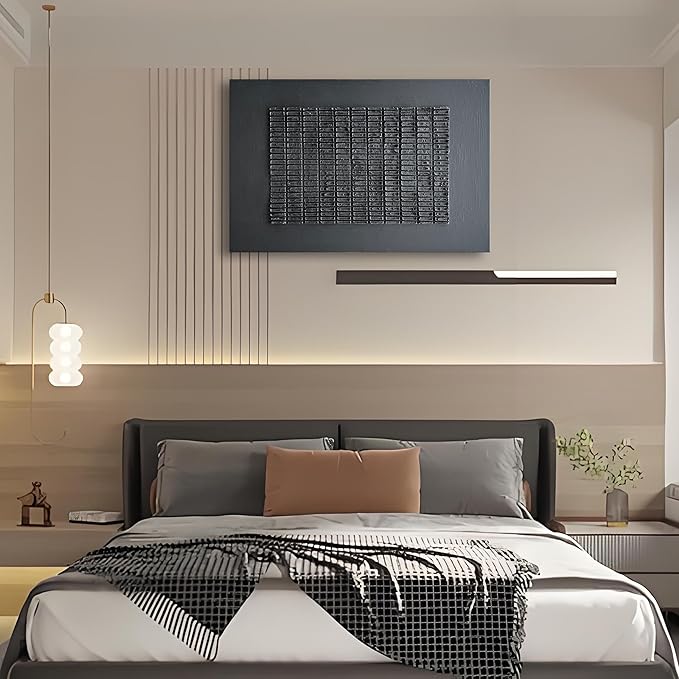 Hand-Painted 45x30 inch Black Abstract Wall Decoration Oil Painting Thick Texture Minimalist Art Home Wall Decoration Painting