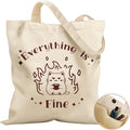 Aesthetic Tote Bag for Women- with Magnetic Buckle and Zipper Inner Pocket Cloth Cotton Canvas Tote Bags