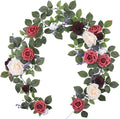 Senseya Artificial Rose Runner Rustic Garland Floral Arrangements Wedding Ceremony Backdrop Arch Flower Table Centerpieces Decorations
