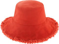 CHOK.LIDS Frayed Bucket Hats for Women Men Unisex Trendy Washed Cotton Floppy Wide Brim Boonie Outdoor Summer Beach Headwear