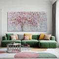 Gold and Pink Canvas Wall Decor Botanical Prints Floral Wall Art Line Painting for Living Room Tree Scenery Picture for Home Hotel 29x58 Inch