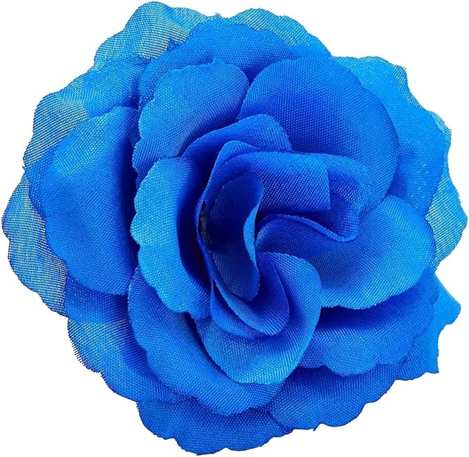 Bright Creations Blue Roses Artificial Flowers - Set of 50 3 in Stemless Silk Roses - Royal Blue Reusable Water-Resistant Faux Bouquet Decor for Wedding & Home