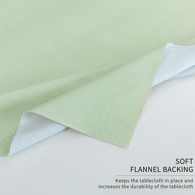 Rectangle Table Cloth,100% Waterproof Tablecloth Oil Proof Spill Proof Vinyl Table Cloth, Wipe Clean Plastic Table Cover for Dining, Camping, Indoor and Outdoor 54" x 102",Green