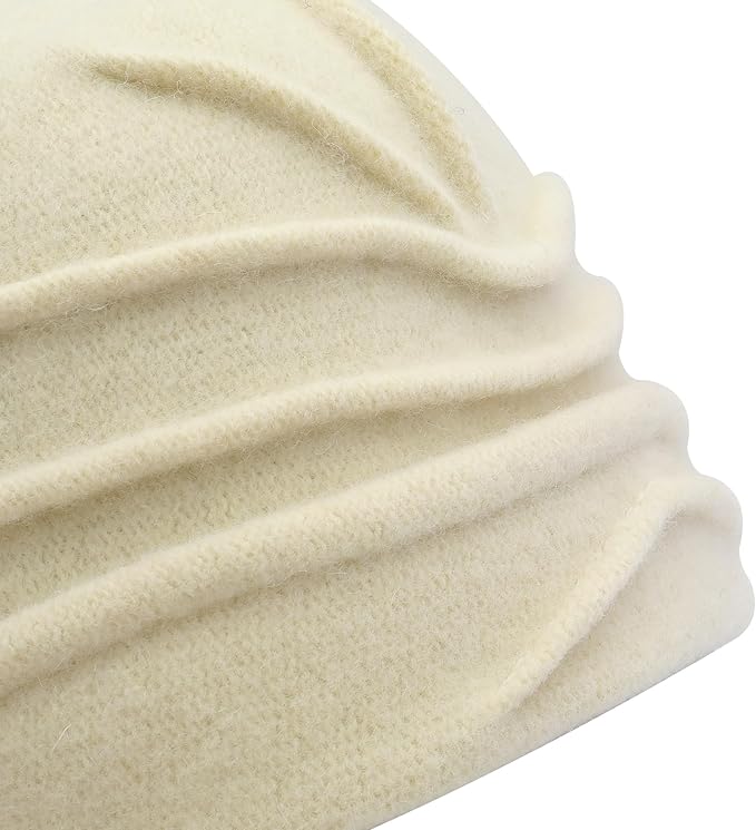 ZLYC Women Wool Cloche Bucket Hat 1920s Vintage Dress Winter Hats with Flower Accent