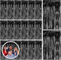 20 Pack Black Party Streamers Backdrop Tinsel Foil Fringe Curtains Halloween Party Decorations Birthday Wednesday Twilight Party Decorations Graduation Wizard Party Supplies