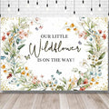 Sensfun Wildflower Baby Shower Backdrop Our Little Wildflower is On The Way Baby Shower Decorations Floral She is A Girl Party Banner Photography Background Photo Booth 7x5ft
