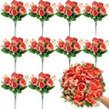 12 Bundles Peonies Artificial Flowers Fake Peony Bouquet Faux Peonies Flowers Bulk with Stems Flower Balls for Centerpiece Table Decorations Wedding Bridal Floral Arrangement (Orange)