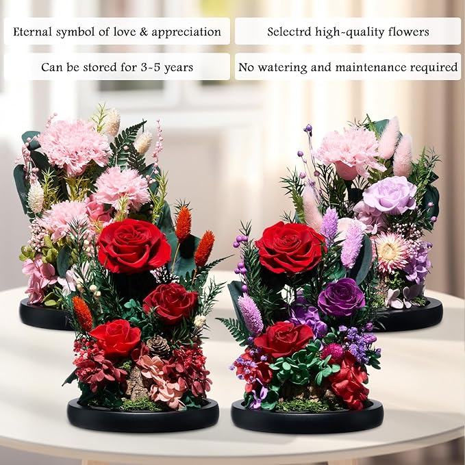 Preserved Roses,Forever Fresh Flowers 7.48in,Gift for Women,Mom,Grandma,Wife,Girlfriend,Sister,and Daughter Perfect for Birthday,Mother’s Day,Valentine’s Day (Thankful Pink3)