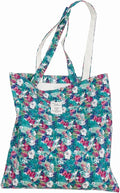 Cotton Canvas Tote Bag Reusable Soft Grocery Cloth Bag Floral Shoulder Bag for Beach Travel Shopping