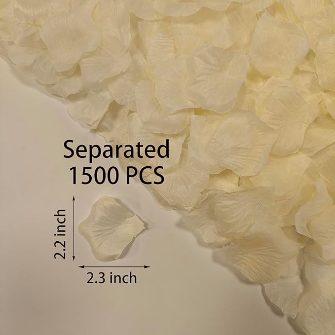 1500 PCS Separated Artificial Champagne Rose Petals for Romantic Night for her Set,Faux Champagne Flower Petals for Flower Girl,Weddings,Party,Romantic Decoration(Ready-to-use)