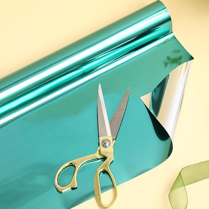 FWSA WRAPS Bright Dark Green Gift Flower Wrapping Paper Roll, Waterproof Bouquet Paper, Christmas Gift and Gift Box Wrapping Paper Wedding, Bridal Shower, Holiday DIY Craft 22x360 inches (Green)