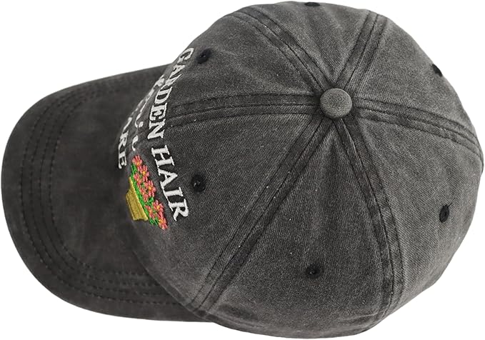 OASCUVER Garden Hair Don’t Care Hats for Women Mom, Adjustable Wash Cotton Embroidered Gardening Baseball Cap