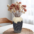 Black and White Vase, 8 Inch Modern Ceramic Vase for Pampas Grass, Farmhouse Decorative Vases for Home Decor, Centerpiece for Kitchen Table, Living Room Shelf Decor