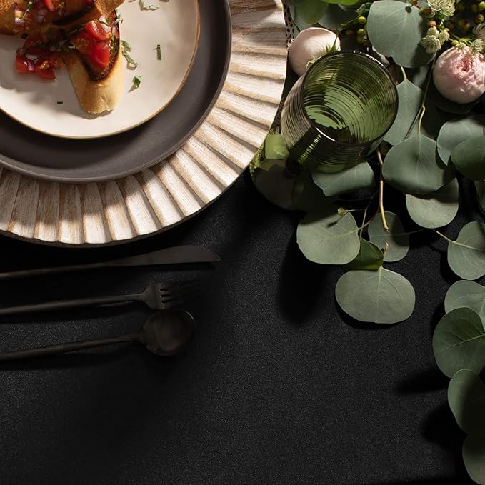 Gee Di Moda Rectangle Tablecloth - 60 x 102 Inch | Black Rectangular Table Cloth for 6 Foot Table in Washable Polyester | Great for Buffet Table, Parties, Holiday Dinner, Wedding & Baby Shower