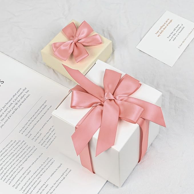 Rose Gold Satin Ribbon, Double Faced 7/8 Inch X 25 Yards Rose Gold Ribbon, Premium Satin Ribbon for Gift Wrapping, Crafts, Hair Bow Making, Sewing, Flower Bouquet, Wedding Party Decor