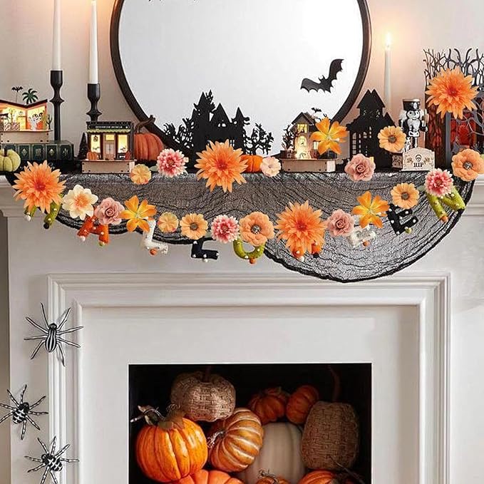 Fall Artificial Flower Heads Combo - 48pcs Orange Silk Flowers Bulk Faux Rose for Wedding Decor, Bridal Bouquets, Graduation Parties, Cake Toppers & Home DIY Crafts