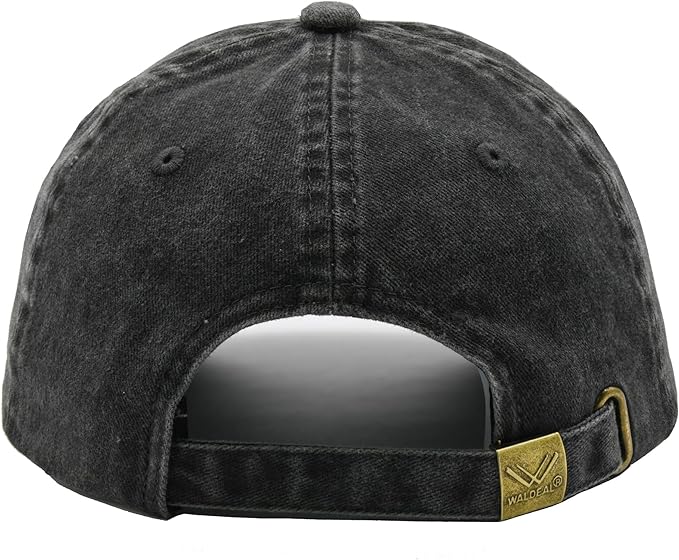 Waldeal Pickleball Hat for Women, Ajustable Embroidered Daisy Washed Denim Baseball Cap