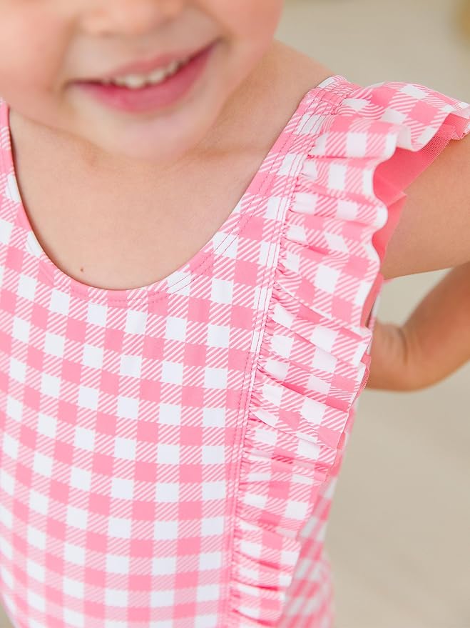 RuffleButts® Baby/Toddler Girls Ruffle Strap One Piece Swimsuit w/UPF 50+ Sun Protection